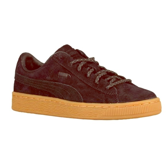 puma basket black suede gum